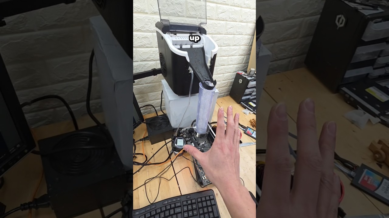 YouTuber chế hệ thống tản nhiệt PC bằng... máy làm đá, ngang ngữa tản nước AIO